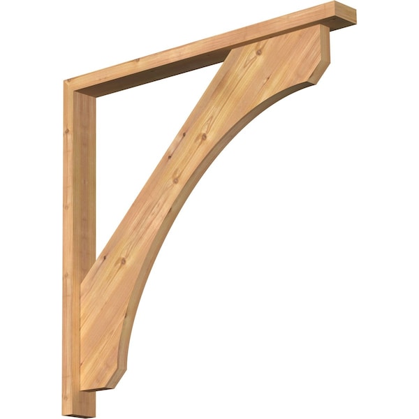 Ekena Millwork Legacy Block Smooth Bracket w/ Offset Brace, Western Red Cedar, 3 1/2"W x 36"D x 36"H BKT0402X36X36LEC05SWR - main